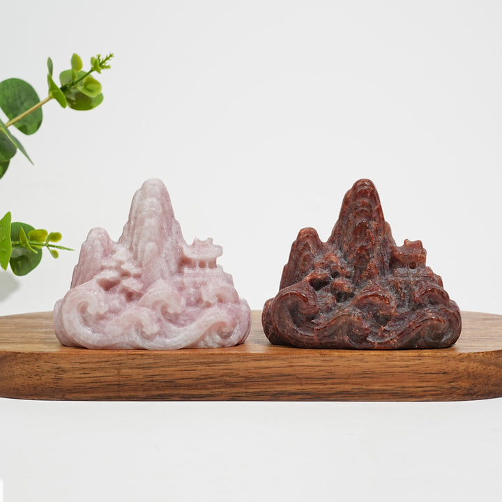 Natural Crystal Carving Exquisite Mountain Water Landscape