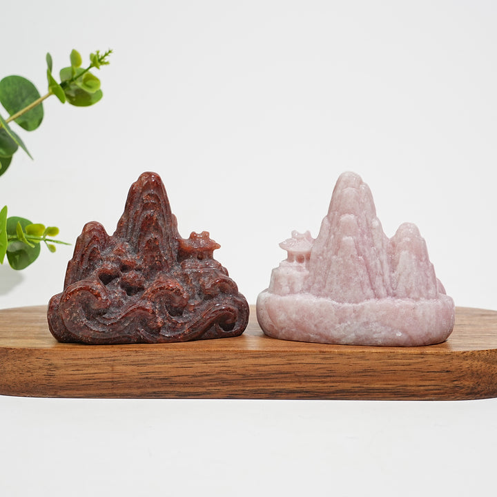 Natural Crystal Carving Exquisite Mountain Water Landscape