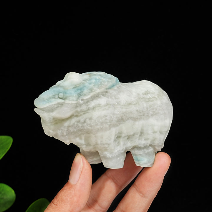 Natural Crystal Yak Carving