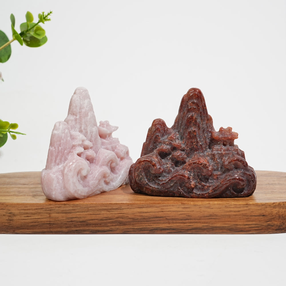 Natural Crystal Carving Exquisite Mountain Water Landscape