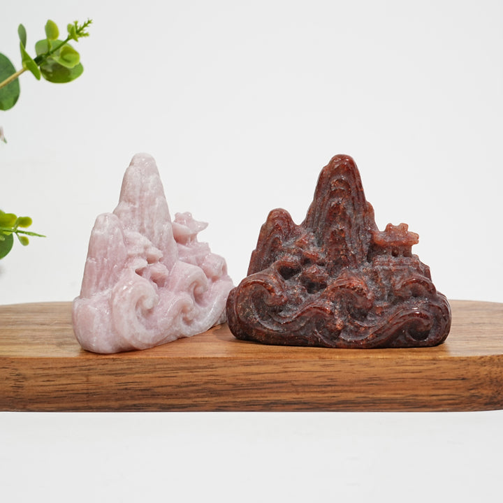 Natural Crystal Carving Exquisite Mountain Water Landscape