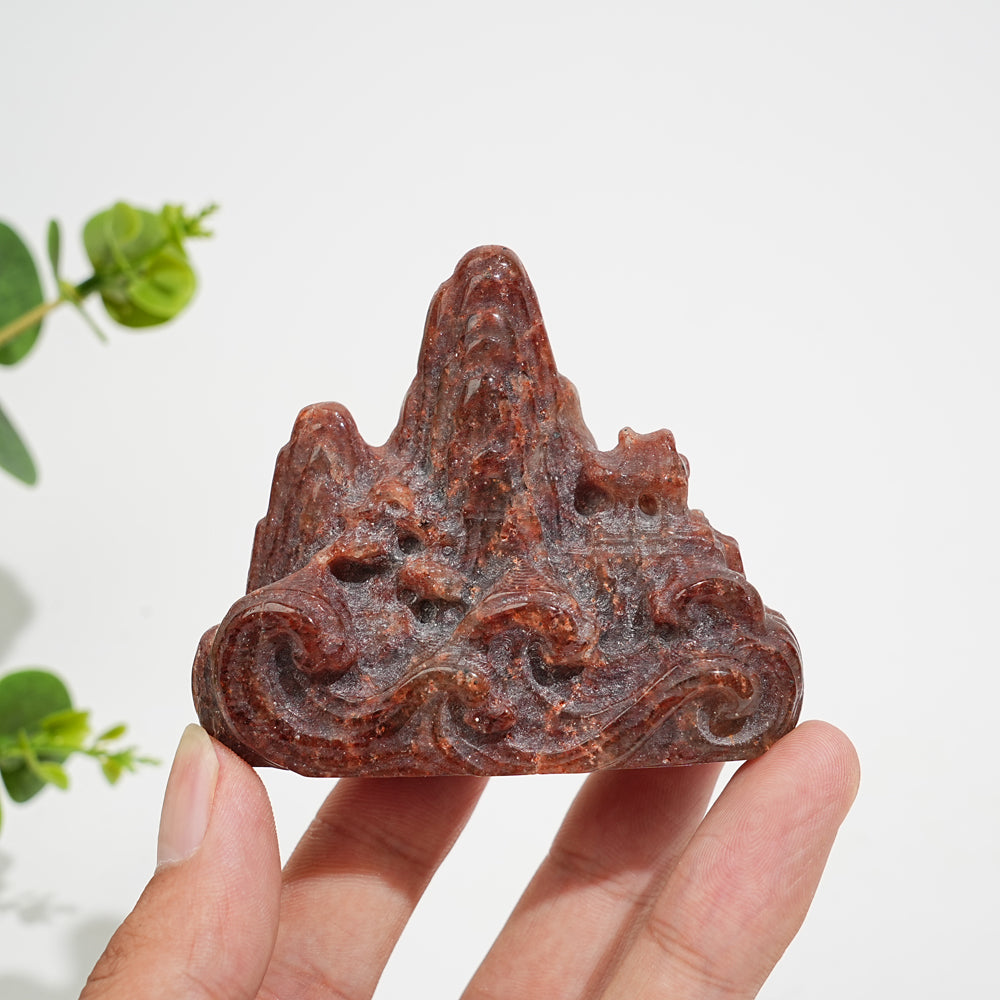 Natural Crystal Carving Exquisite Mountain Water Landscape