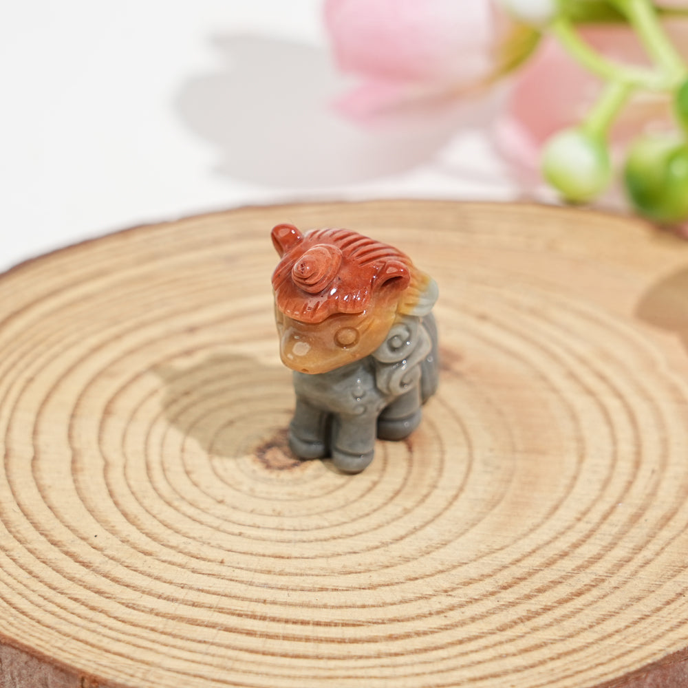 Natural Crystal Carving Alashan Agate Standing Unicorn