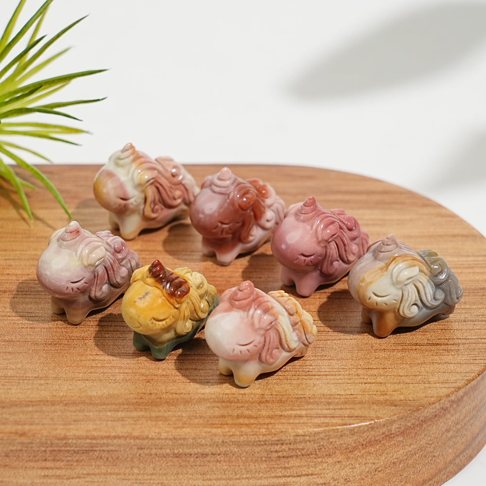 Natural Alashan Agate Unicorn Carving