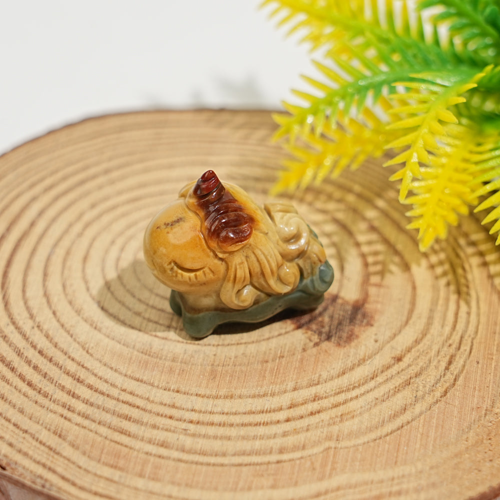 Natural Alashan Agate Unicorn Carving