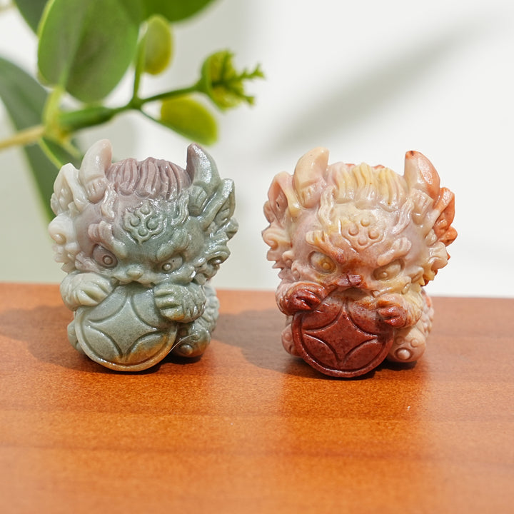 Natural Crystal Carving Alashan Agate Wealth Beast