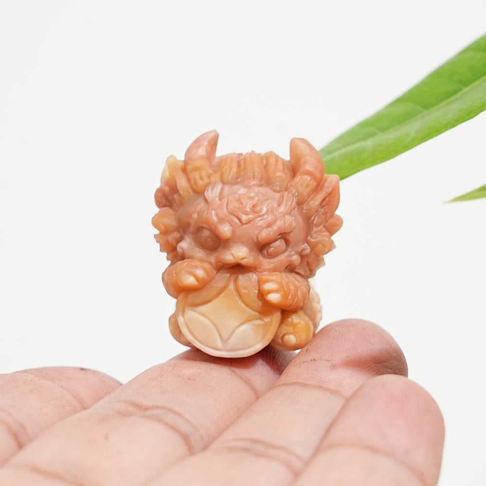Natural Crystal Carving Alashan Agate Wealth Beast