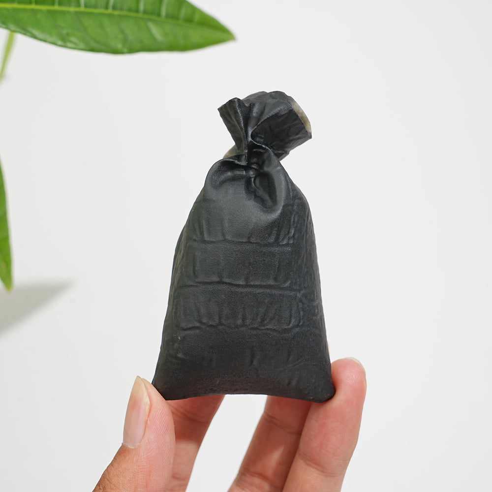 Natural Crystal Carving Black Obsidian Eye Candy Bag