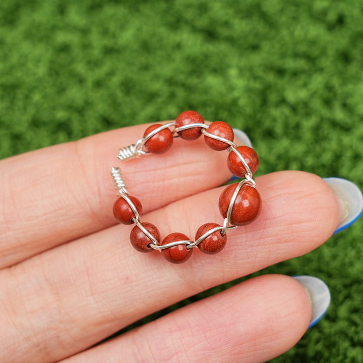 Natural Wound Crystal Bead Ring