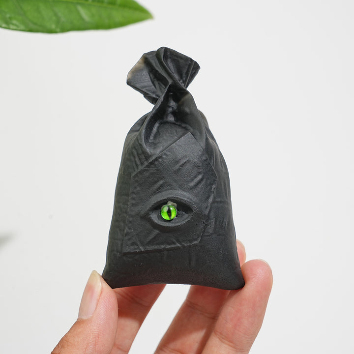Natural Crystal Carving Black Obsidian Eye Candy Bag