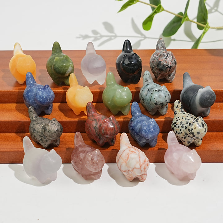 Natural Crystal Mixed Material Mini Walking Cat