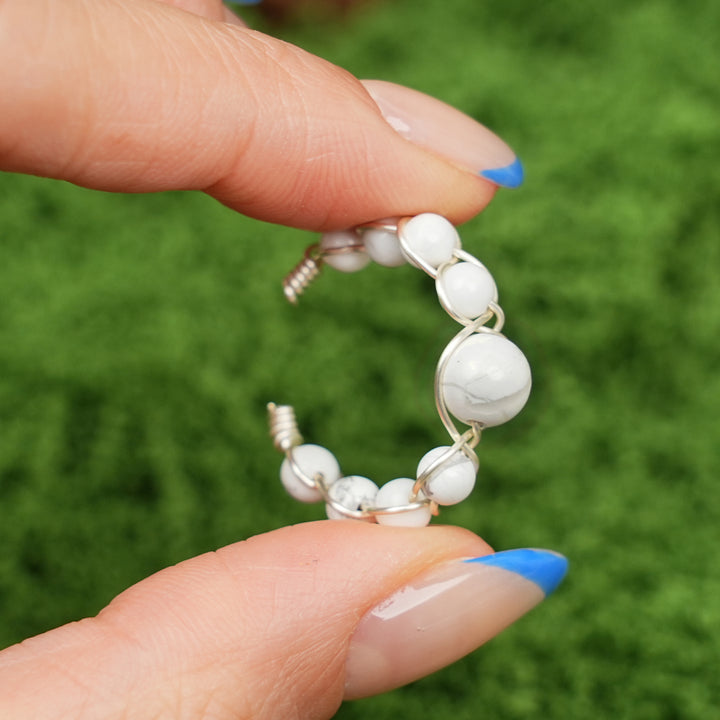 Natural Wound Crystal Bead Ring