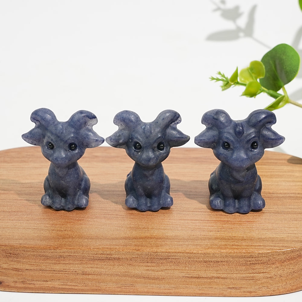 Natural Crystal Sitting Goat Carving