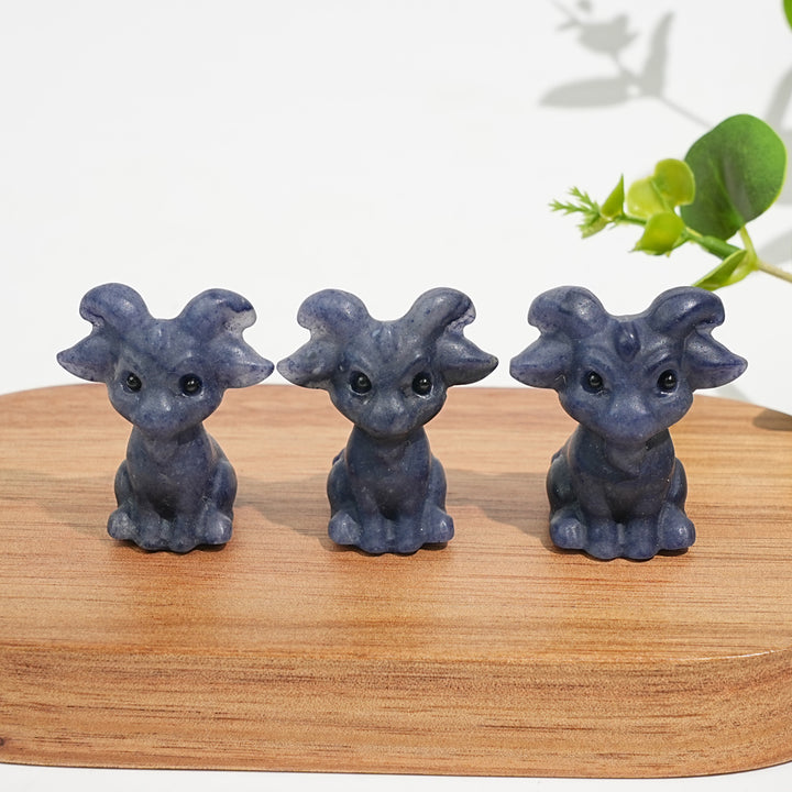 Natural Crystal Sitting Goat Carving