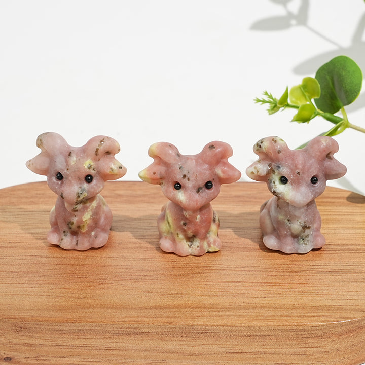 Natural Crystal Sitting Goat Carving