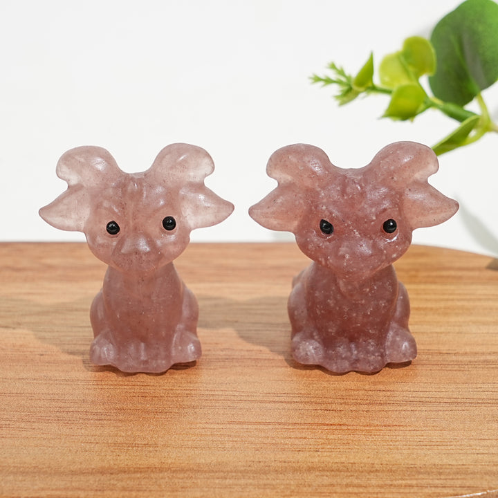 Natural Crystal Sitting Goat Carving