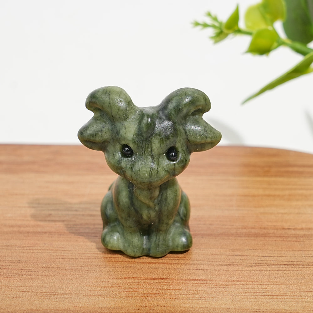 Natural Crystal Sitting Goat Carving