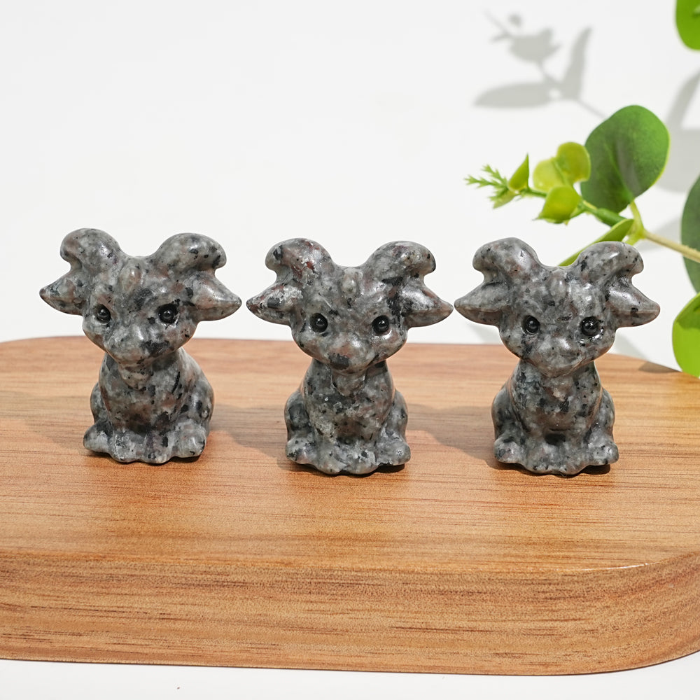 Natural Crystal Sitting Goat Carving