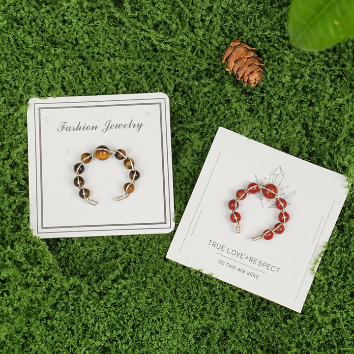 Natural Wound Crystal Bead Ring