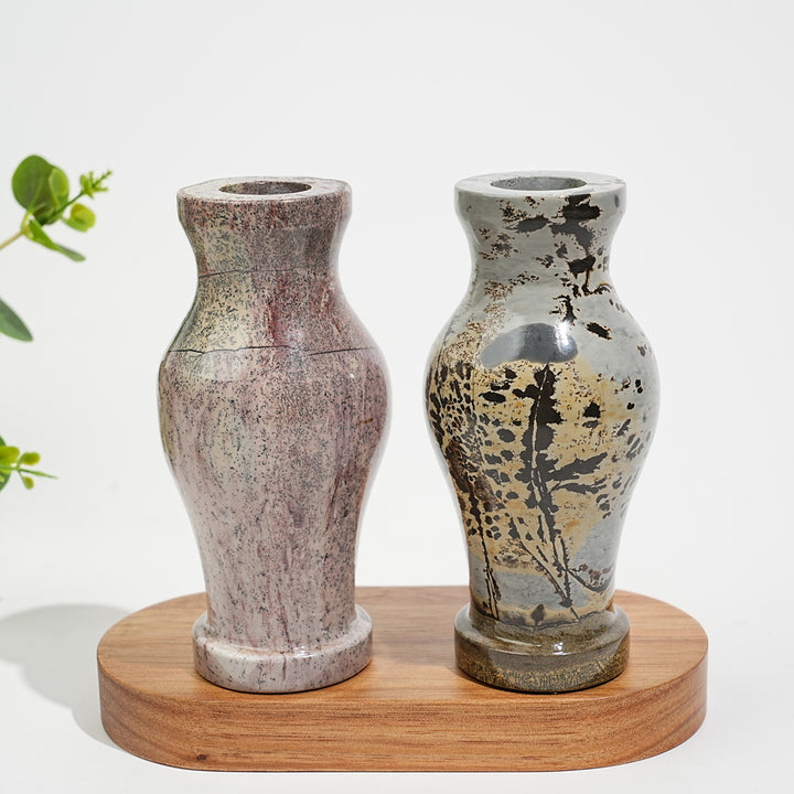 Unique,Natural Crystal Carving Picture Jasper Vase