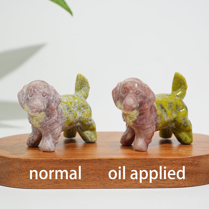 Natural Crystal Golden Retriever Carving