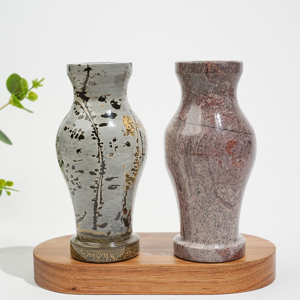 Unique,Natural Crystal Carving Picture Jasper Vase