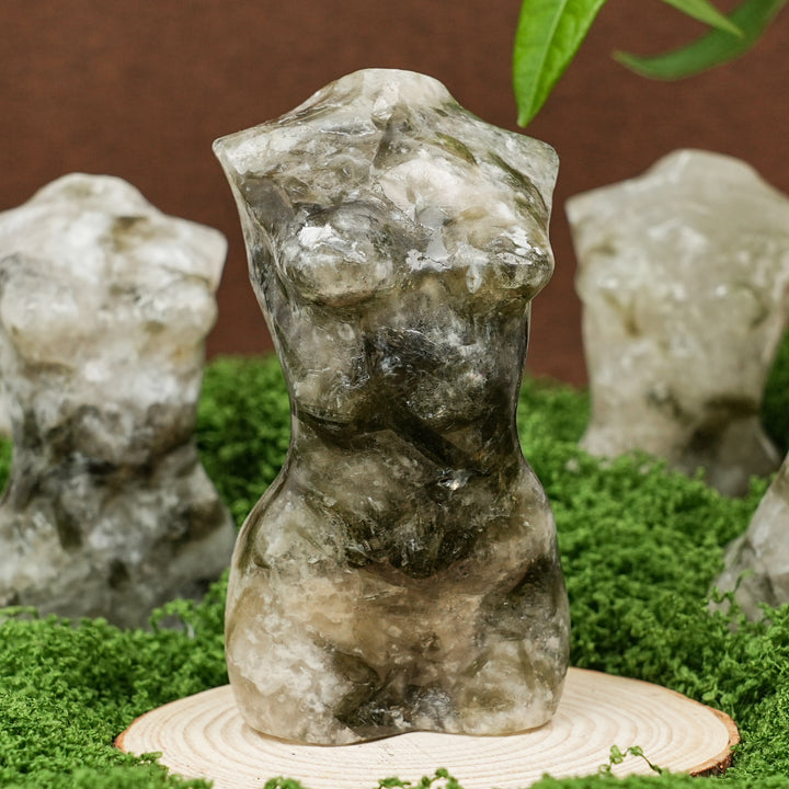 Smoky Quartz With Phlogopite Goddess Statue