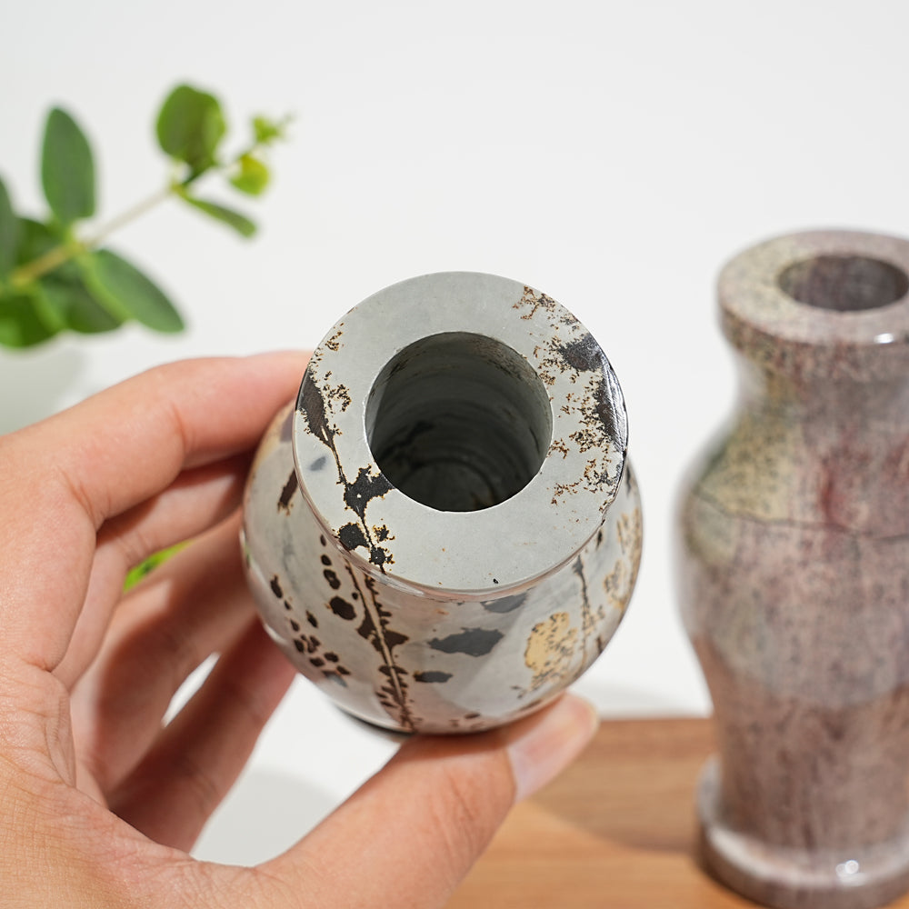 Unique,Natural Crystal Carving Picture Jasper Vase