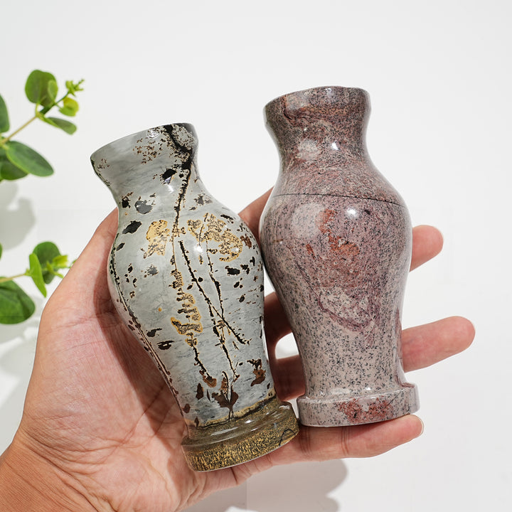 Unique,Natural Crystal Carving Picture Jasper Vase