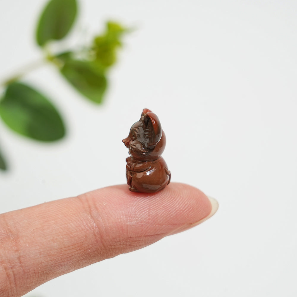 Natural Crystal Alashan Agate Mouse Carving