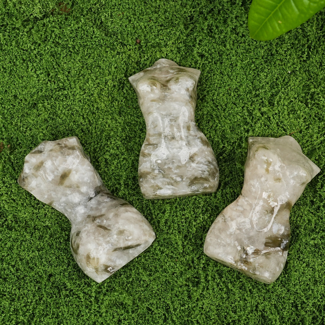 Smoky Quartz With Phlogopite Goddess Statue