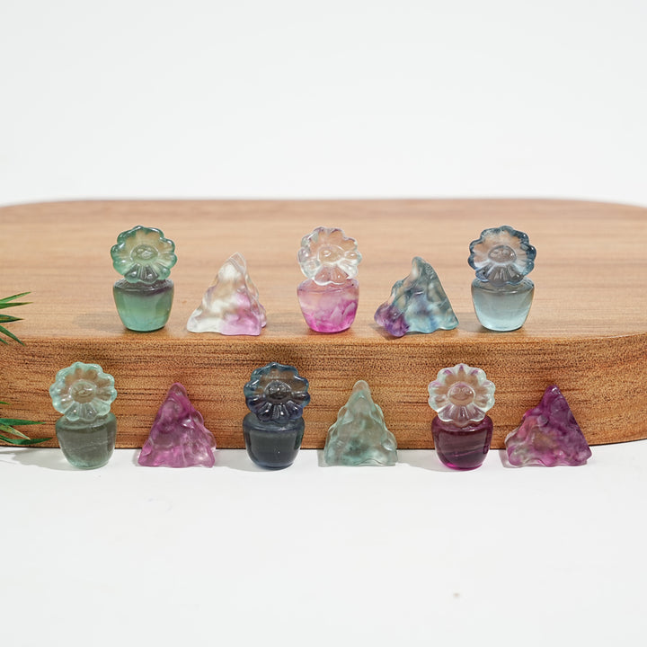 Natural Crystal Delicate Mini Fluorite Carving