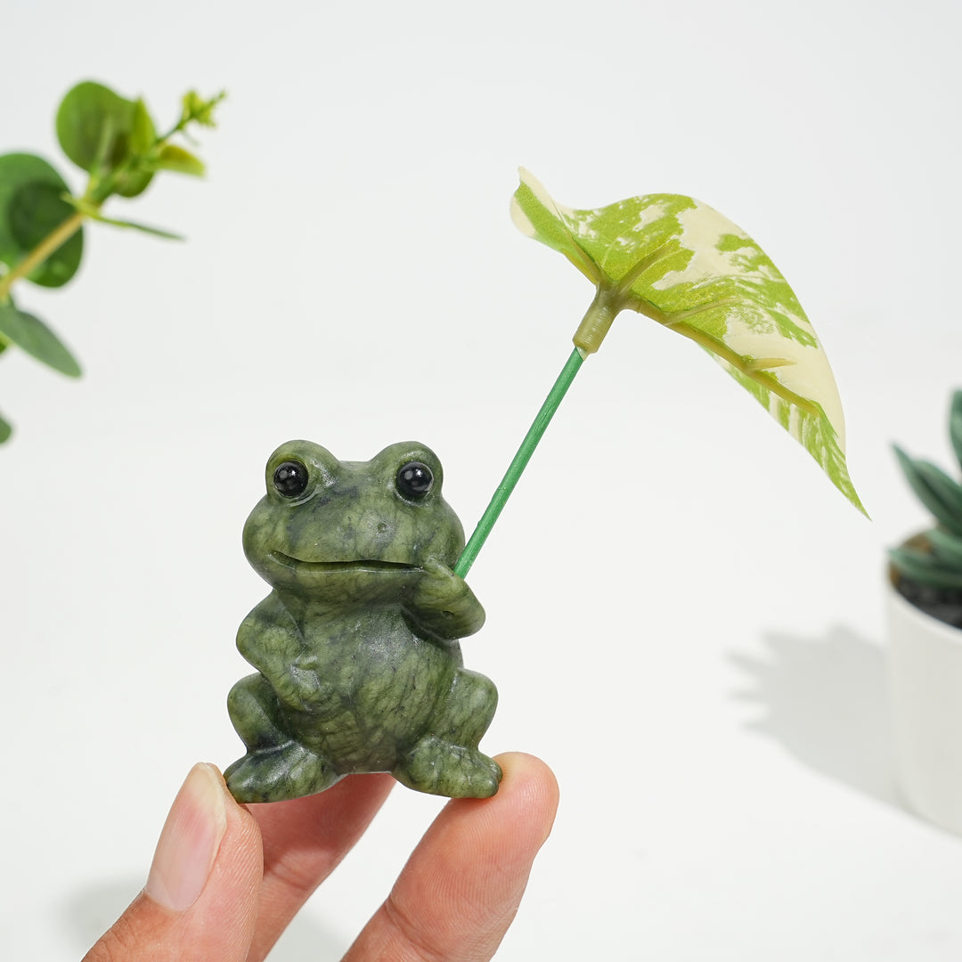 Natural Serpentine Couple Frogs Sharing A Lotus Leaf