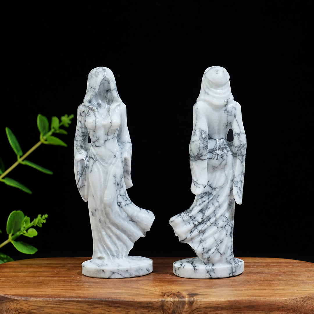 Natural Crystal Ghost Lady Carving