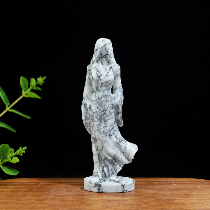 Natural Crystal Ghost Lady Carving