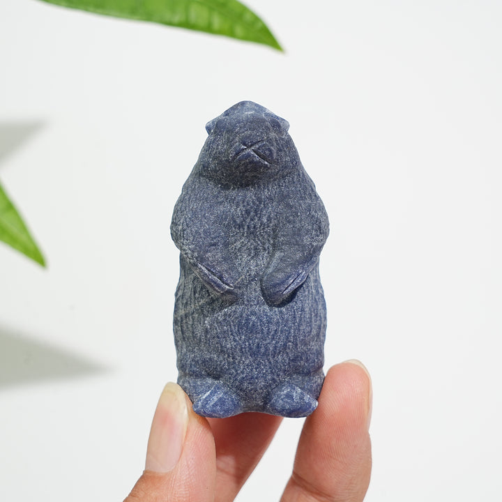 Natural Crystal Standing Groundhog Carving