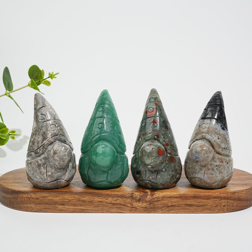 Natural Crystal Whimsical Gnome Carving
