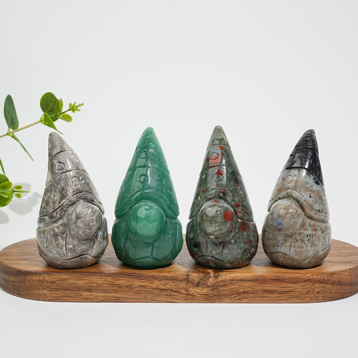 Natural Crystal Whimsical Gnome Carving
