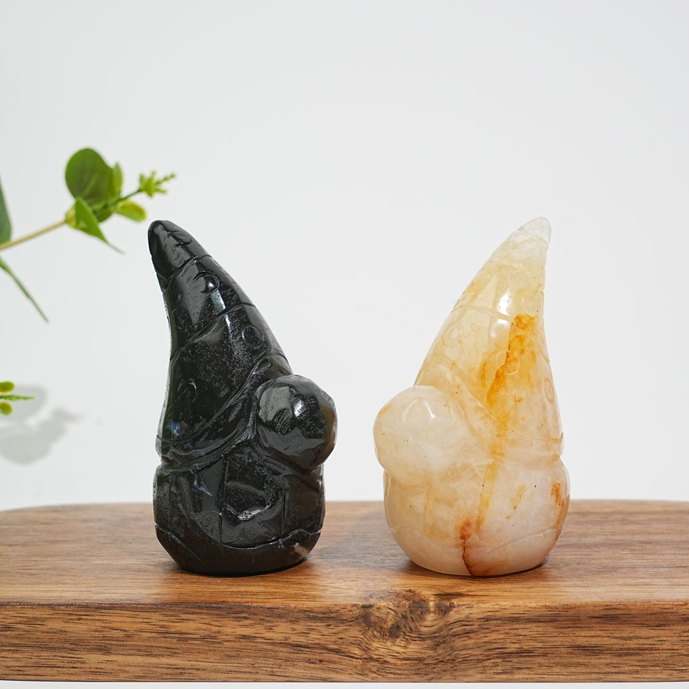 Natural Crystal Whimsical Gnome Carving