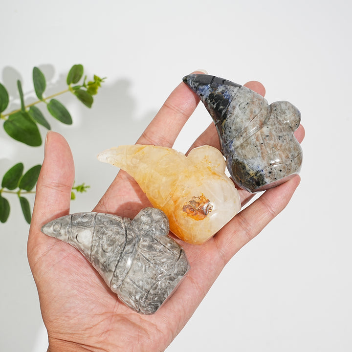 Natural Crystal Whimsical Gnome Carving