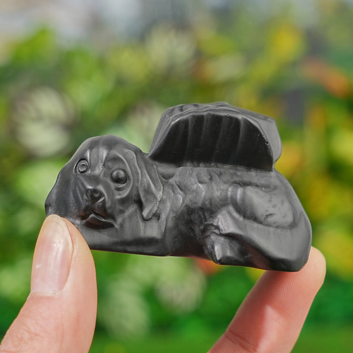 Natural Crystal Carving Sleeping Angel Cat & Dog