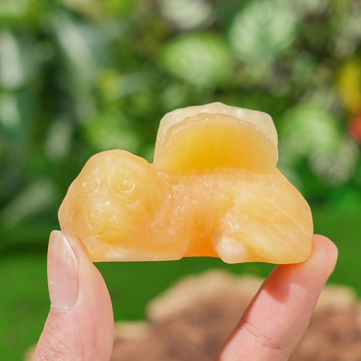 Natural Crystal Carving Sleeping Angel Cat & Dog