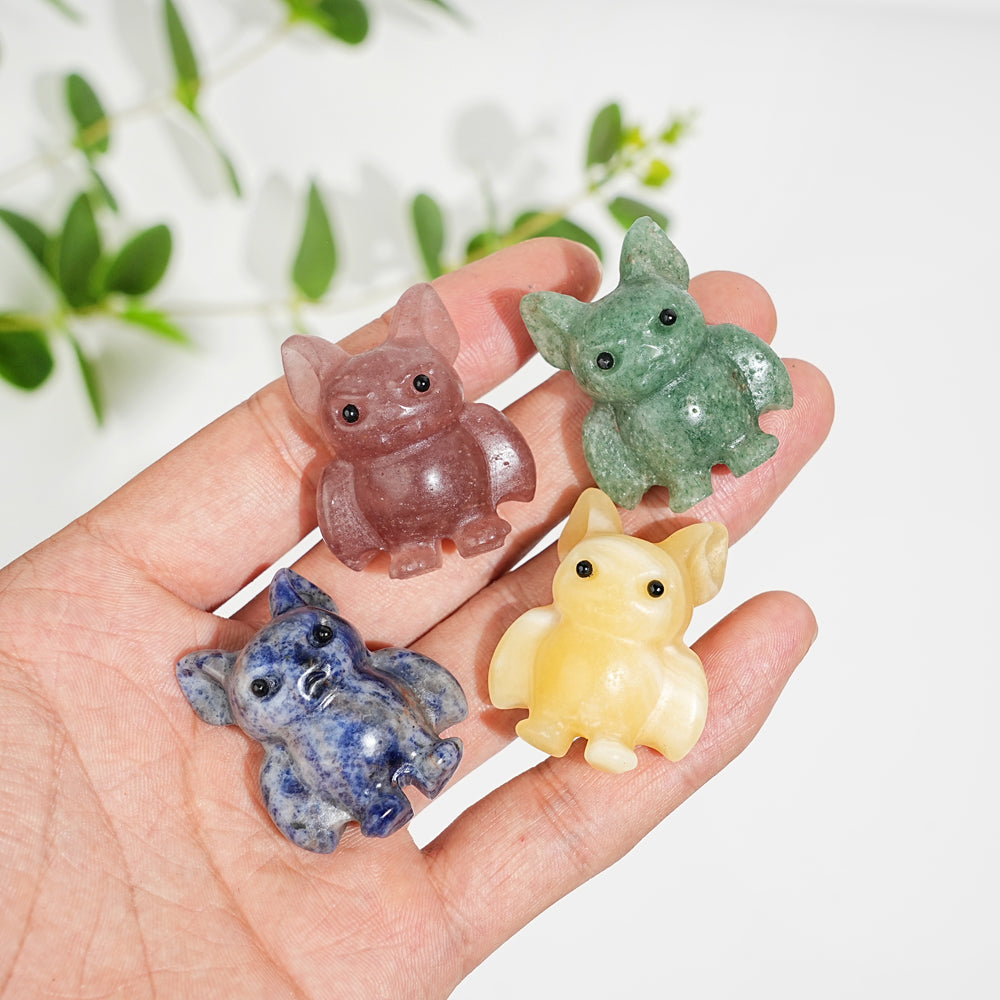 Natural Crystal Mini Vampire Bat Carving