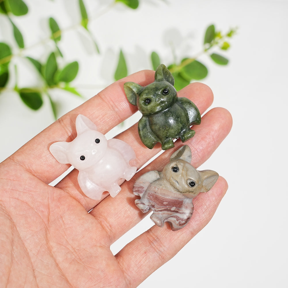 Natural Crystal Mini Vampire Bat Carving