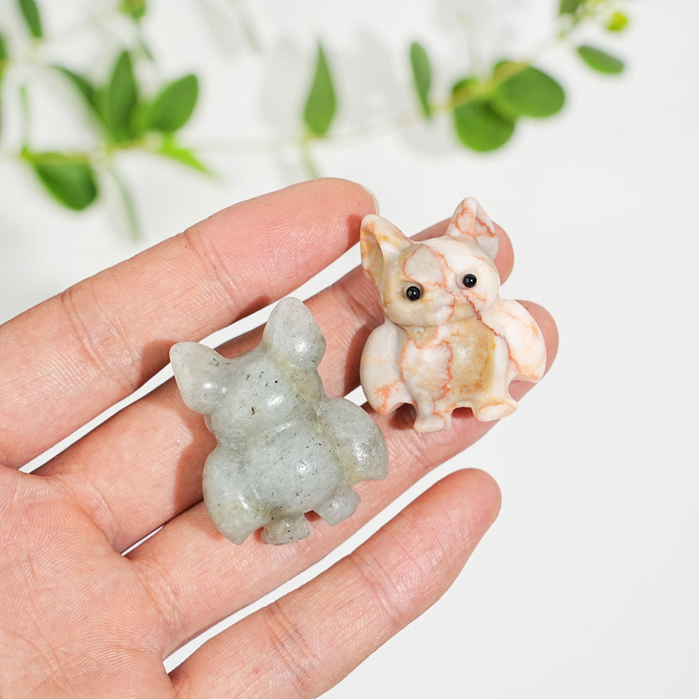 Natural Crystal Mini Vampire Bat Carving