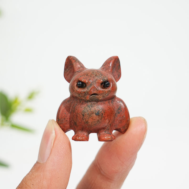 Natural Crystal Mini Vampire Bat Carving