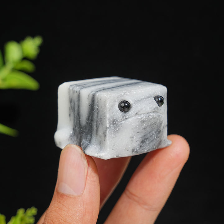 Natural Crystal Square Frog Carving