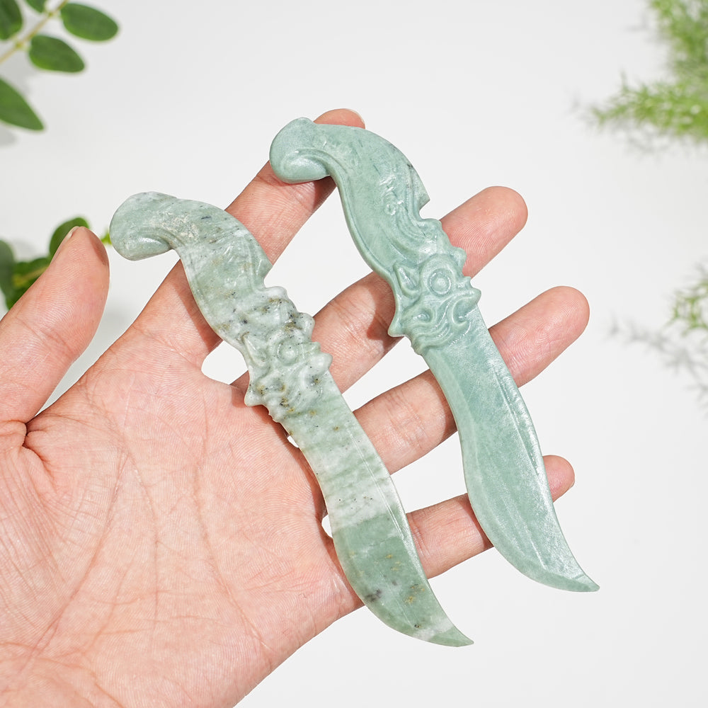 Natural Crystal Dagger Carving