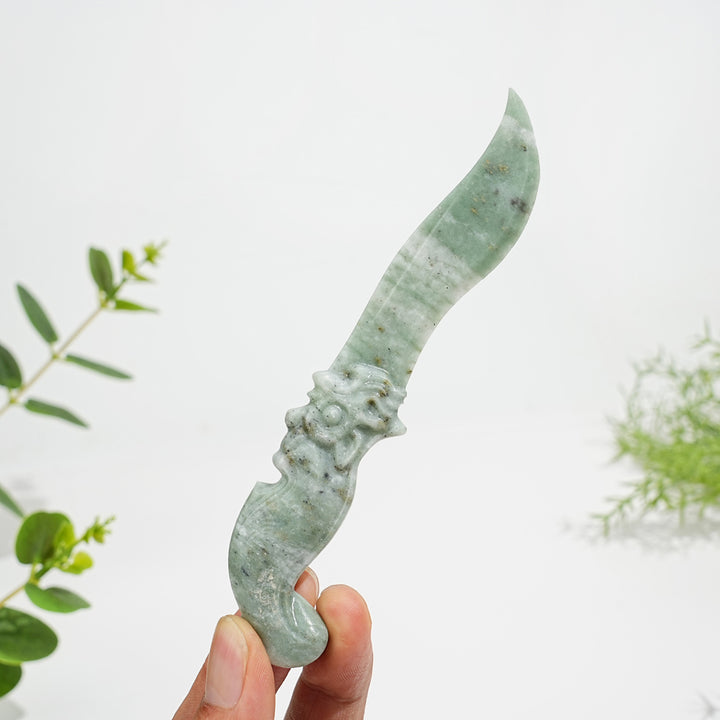 Natural Crystal Dagger Carving