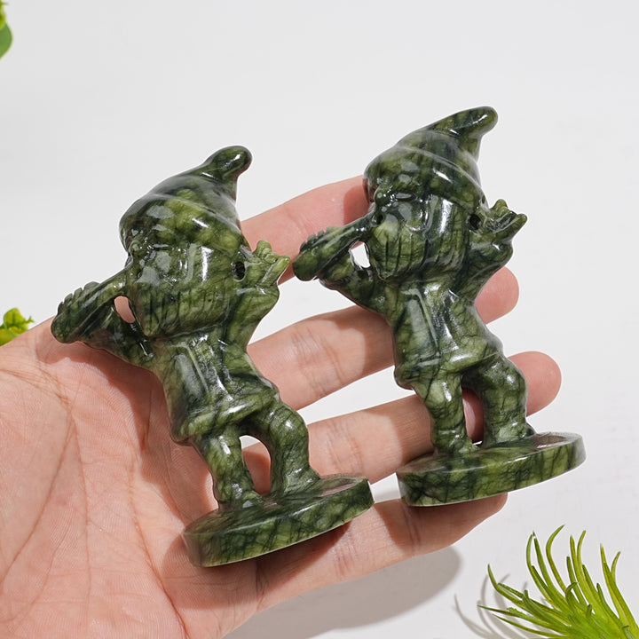 Natural Crystal Carving Serpentine Gnome